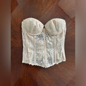 Vintage lace bustier corset top strapless Y2K lingerie style size 34C